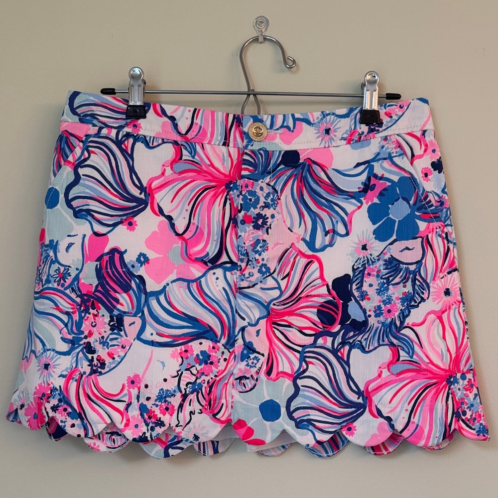 Lilly Pulitzer Pink and Blue Floral Mini Skirt NWT